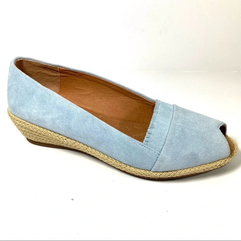 Gentle Souls Lissa Wedge Espadrilles Blue Size‎ 8.5